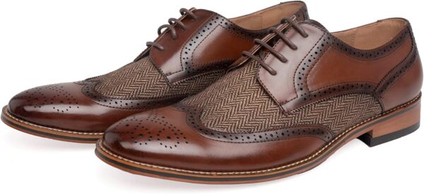 Goor Men's Oxfords Classic Wing Tip Casual Dress Shoes Comfortable Breathable Formal Leather Shoes Applicable to Business,Work,Party,Wedding,Daily Walk